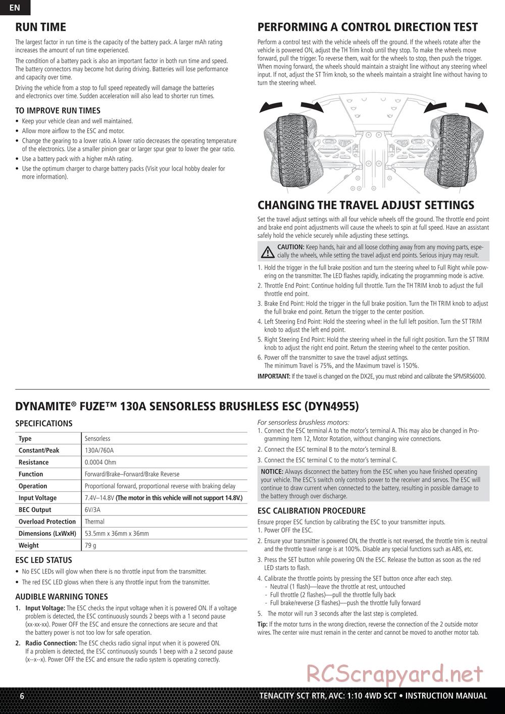 Team Losi - Tenacity-SCT - Manual - Page 6