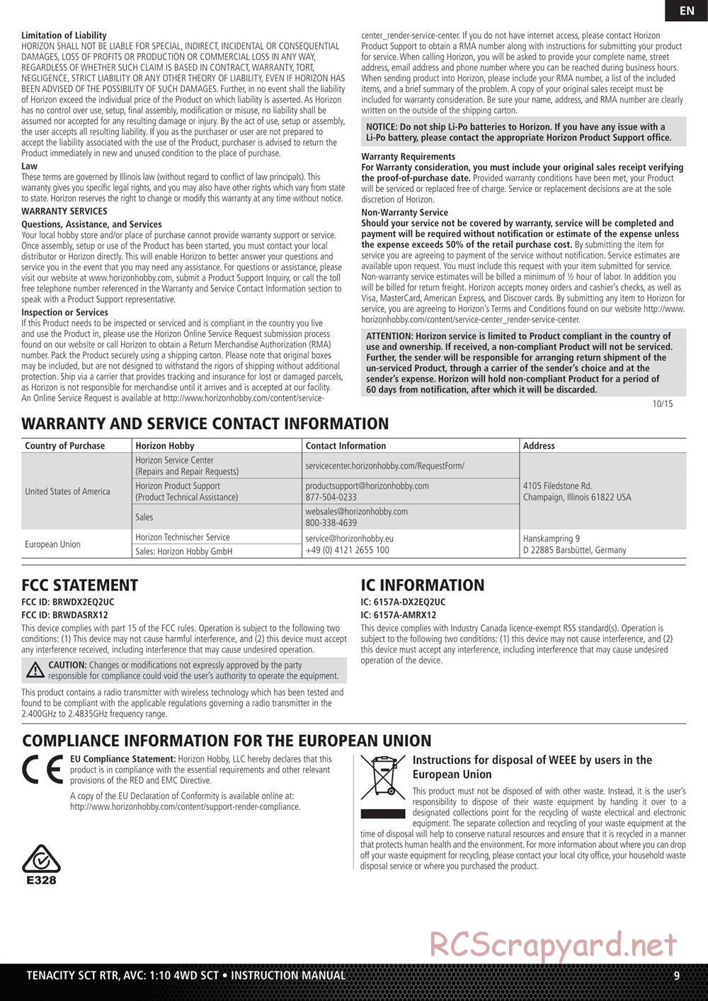 Team Losi - Tenacity-SCT - Manual - Page 9