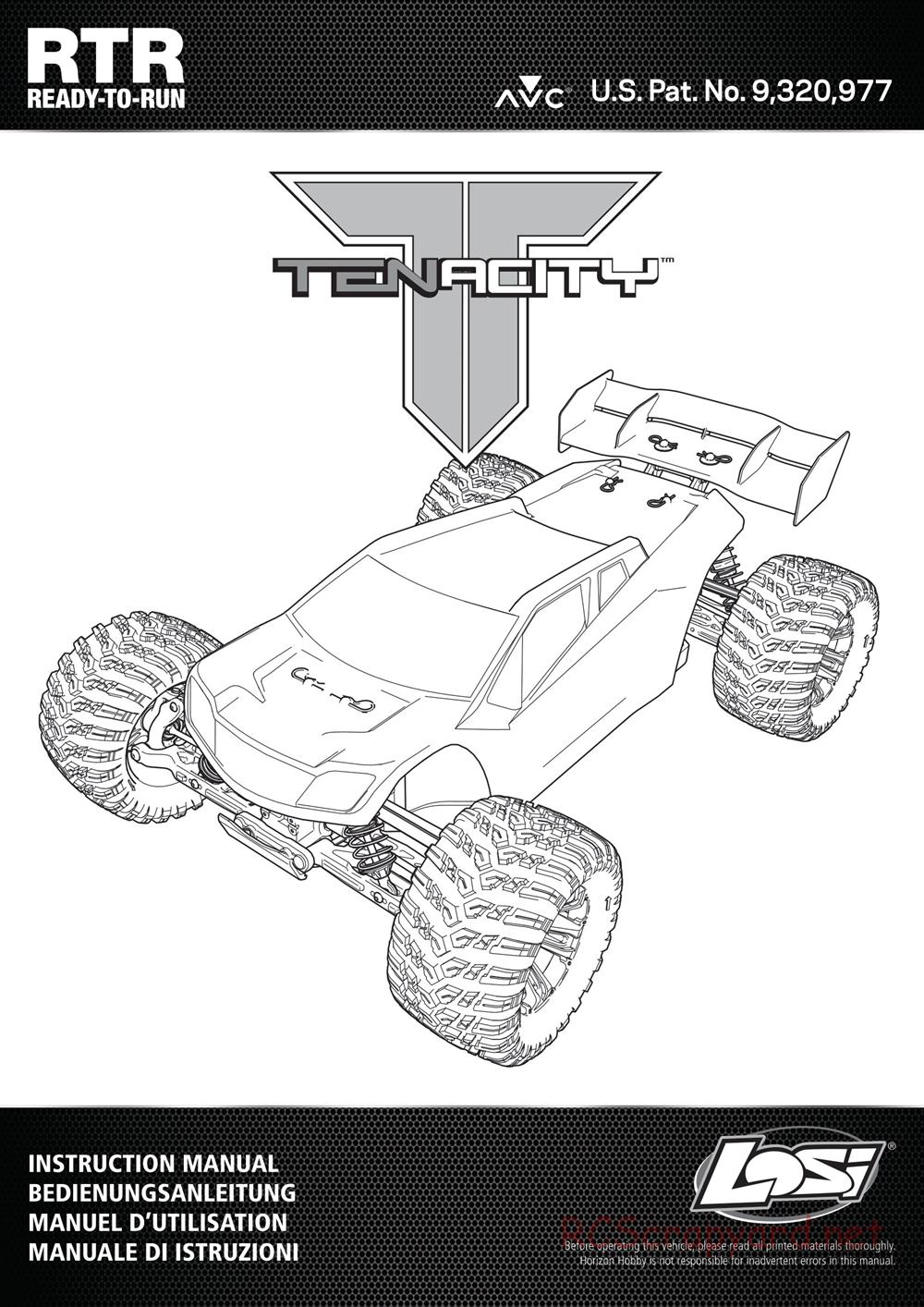 Team Losi - Tenacity-T Truggy - Manual - Page 1