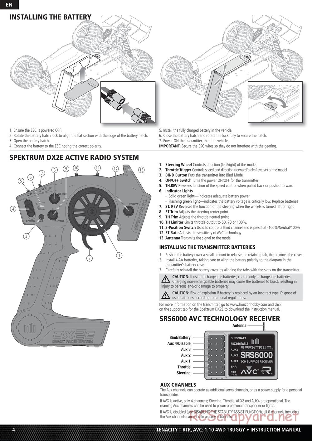 Team Losi - Tenacity-T Truggy - Manual - Page 4