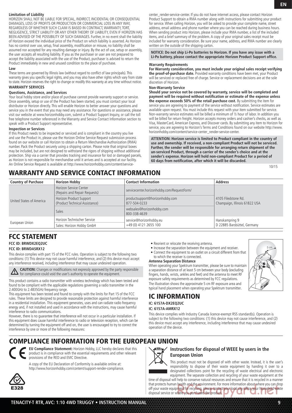 Team Losi - Tenacity-T Truggy - Manual - Page 9