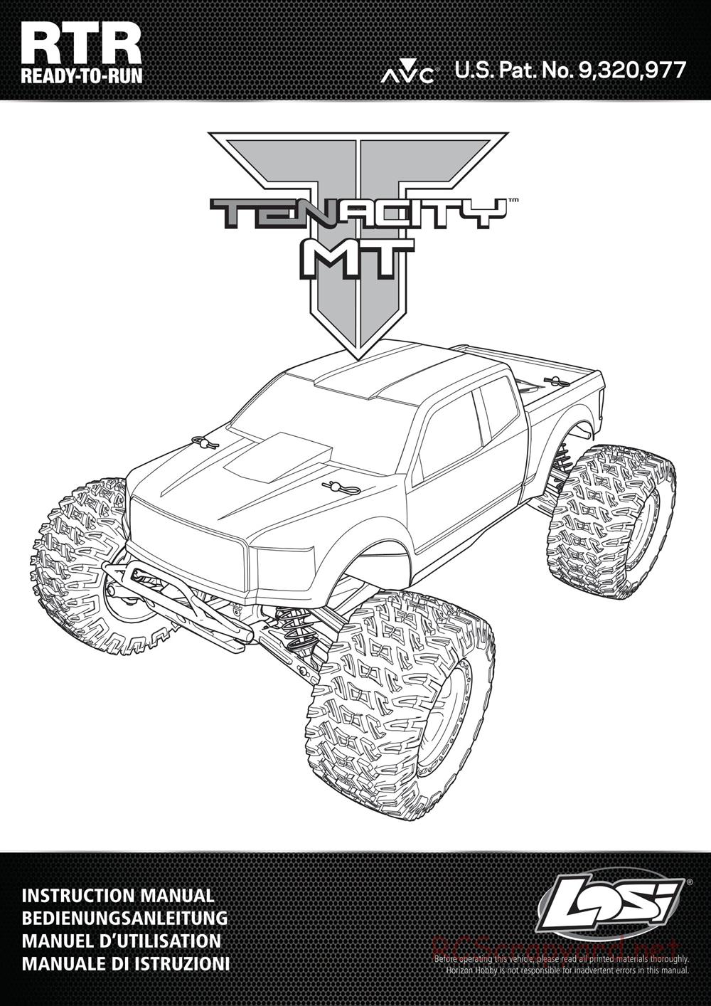 Team Losi - Tenacity-MT - Manual - Page 1