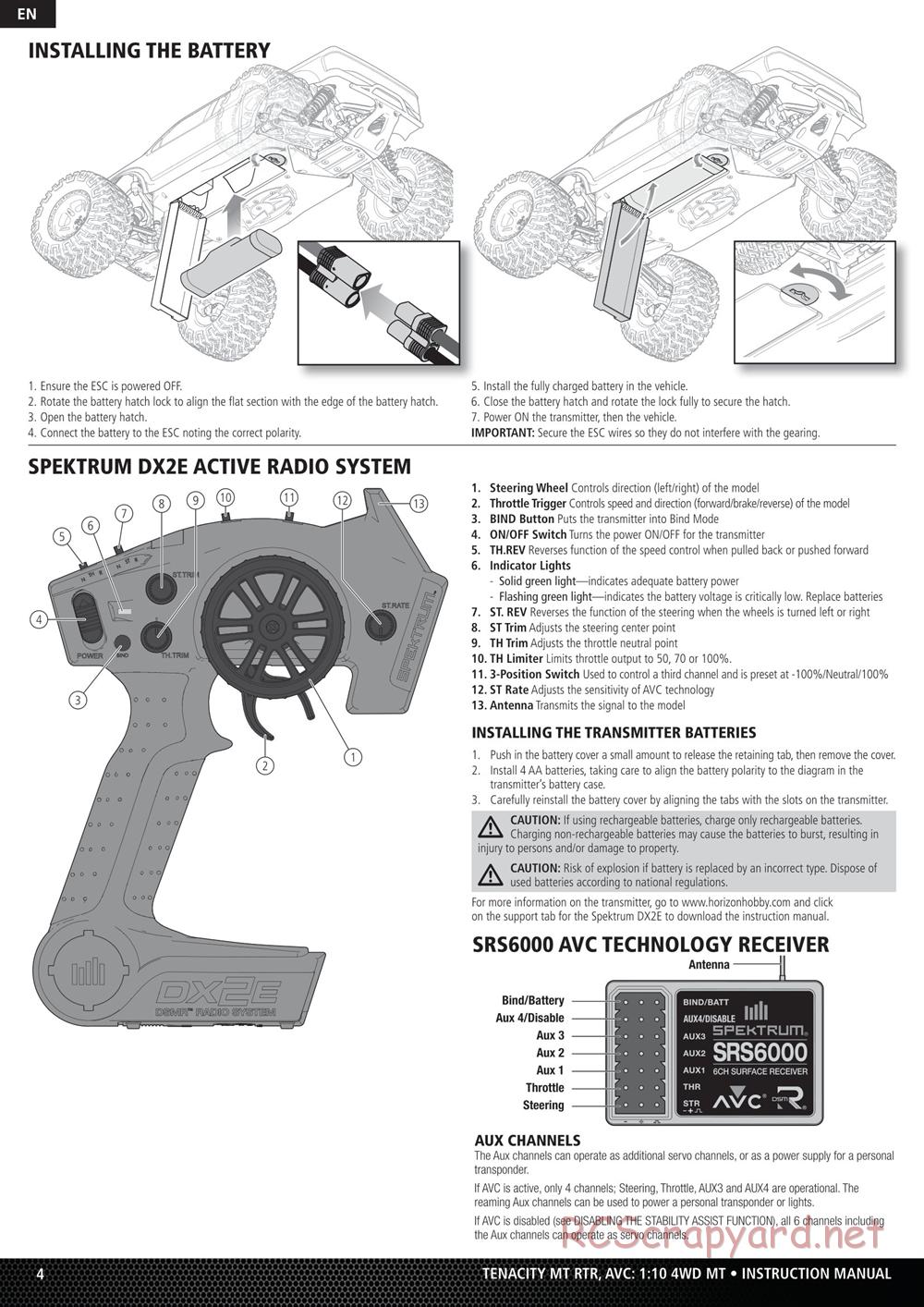 Team Losi - Tenacity-MT - Manual - Page 4