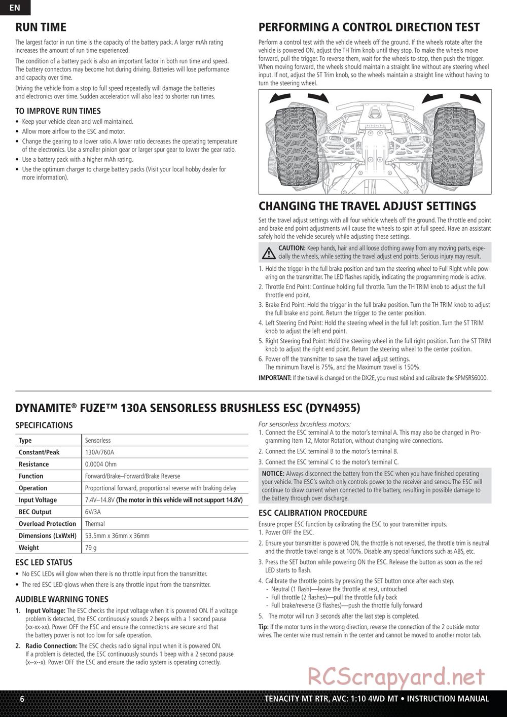 Team Losi - Tenacity-MT - Manual - Page 6