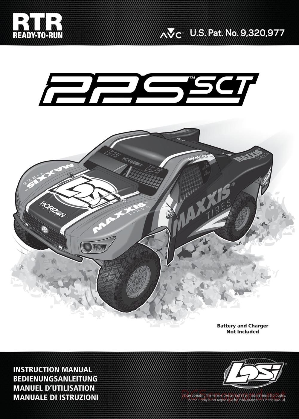 Team Losi - 22S SCT Maxxis - Manual - Page 1