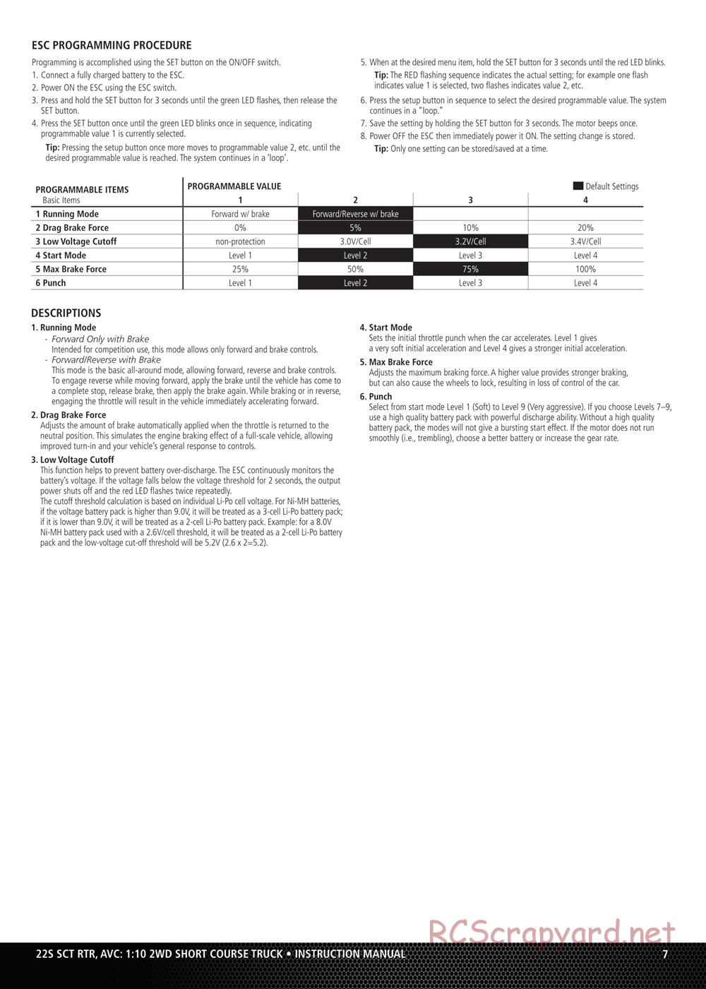 Team Losi - 22S SCT Maxxis - Manual - Page 7