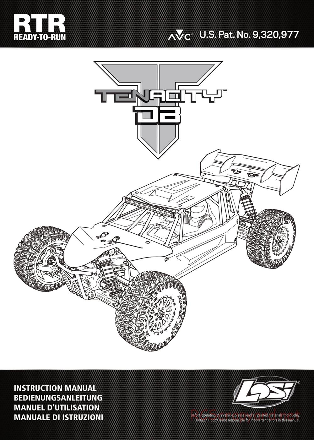 Team Losi - Tenacity-DB - Manual - Page 1