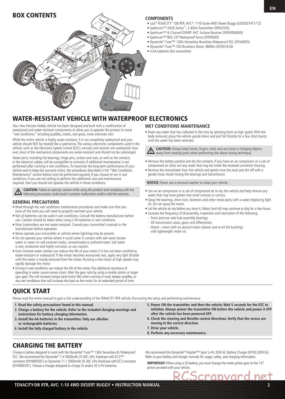 Team Losi - Tenacity-DB - Manual - Page 3