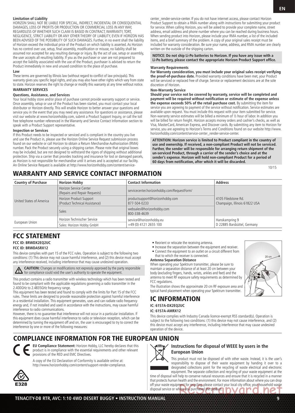 Team Losi - Tenacity-DB - Manual - Page 9