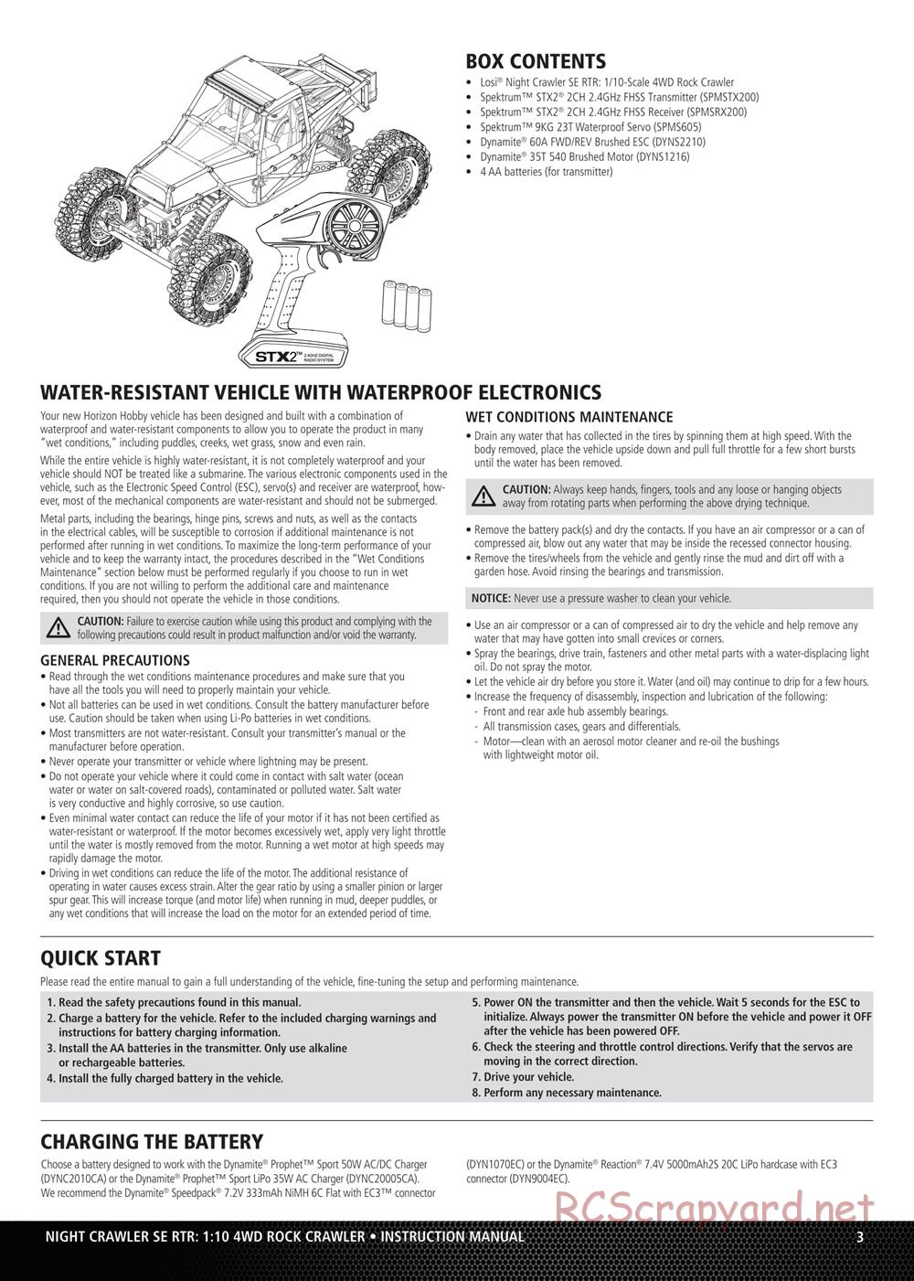 Team Losi - Night Crawler SE - Manual - Page 3