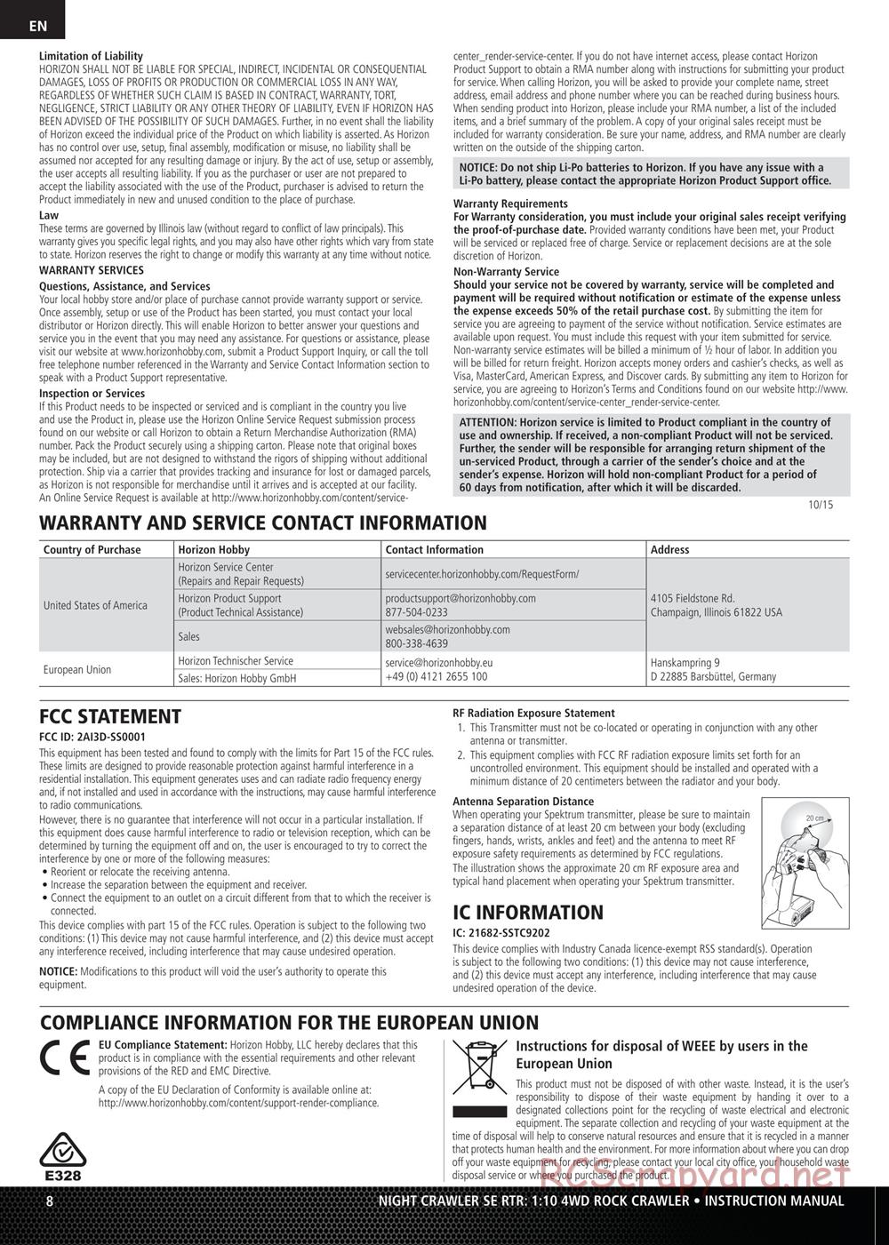 Team Losi - Night Crawler SE - Manual - Page 8