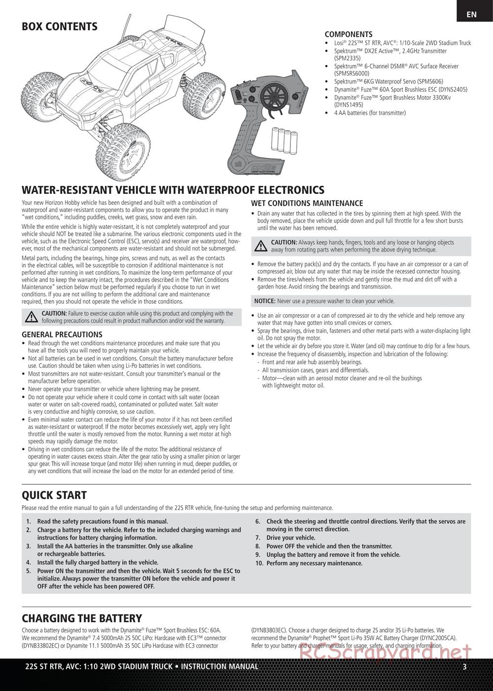 Team Losi - 22S ST - Manual - Page 3