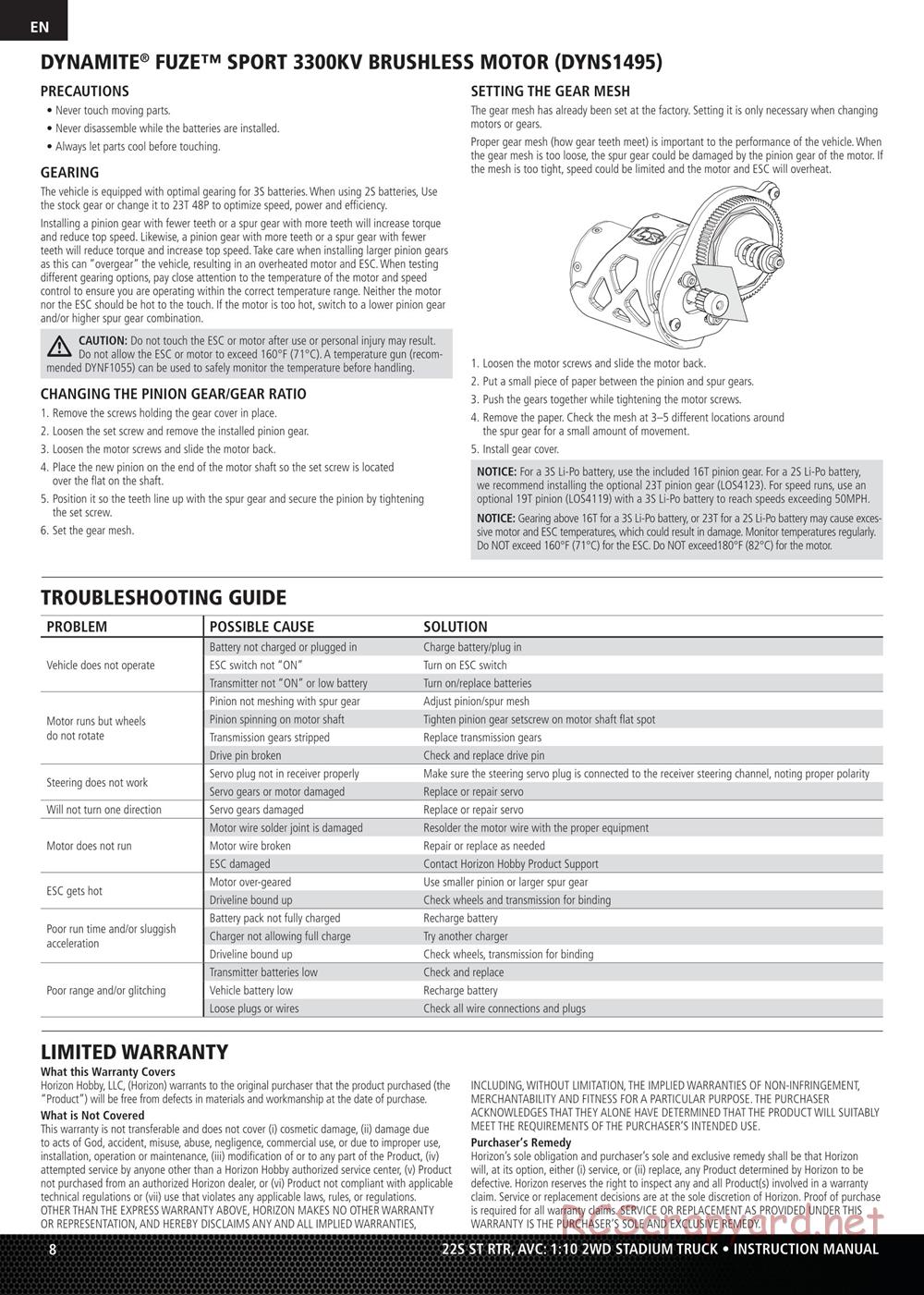 Team Losi - 22S ST - Manual - Page 8