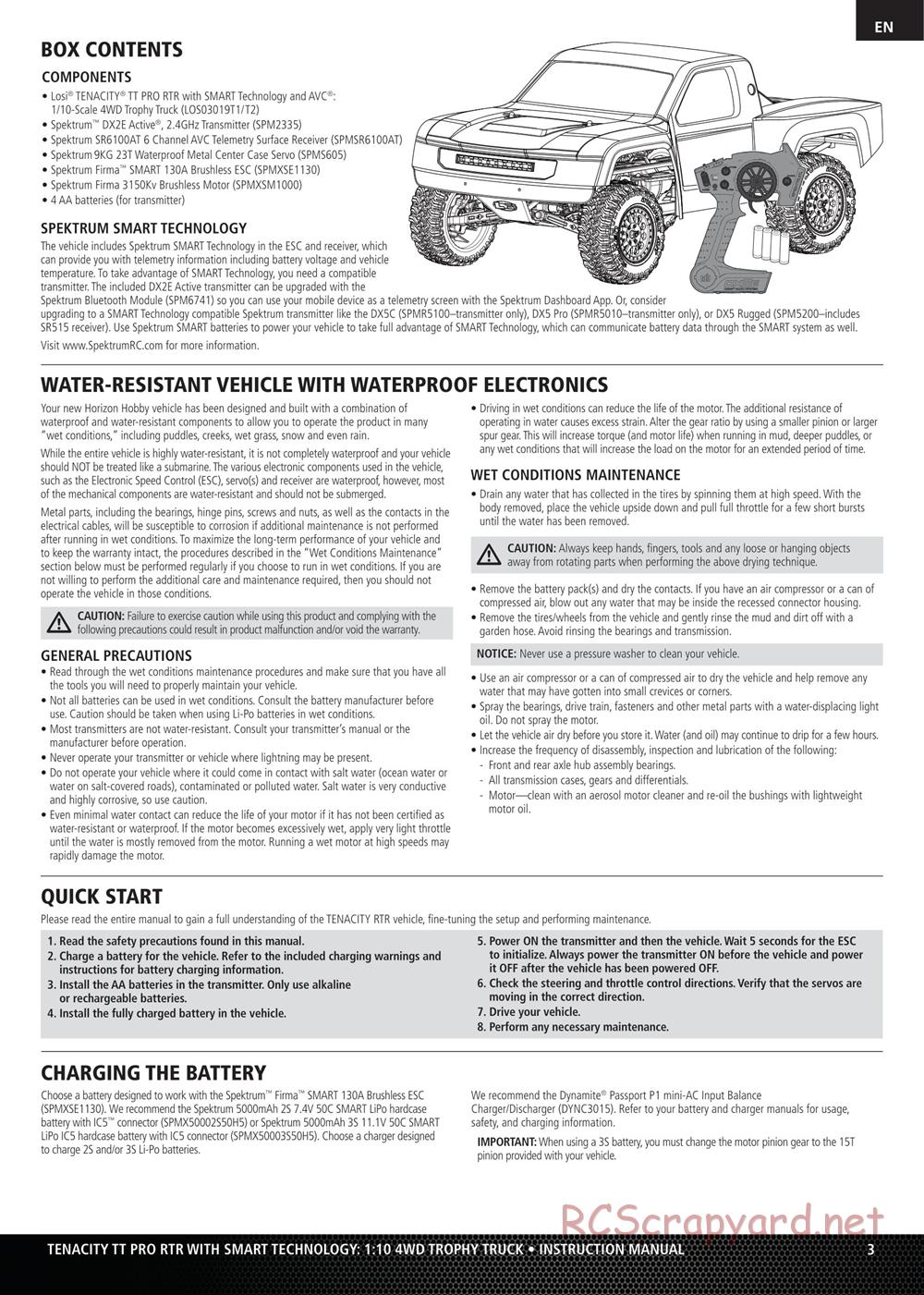 Team Losi - Tenacity-TT Pro - Manual - Page 3