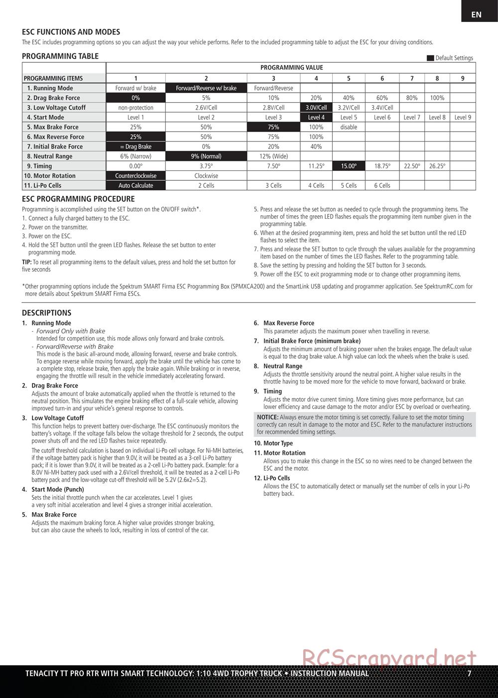 Team Losi - Tenacity-TT Pro - Manual - Page 7