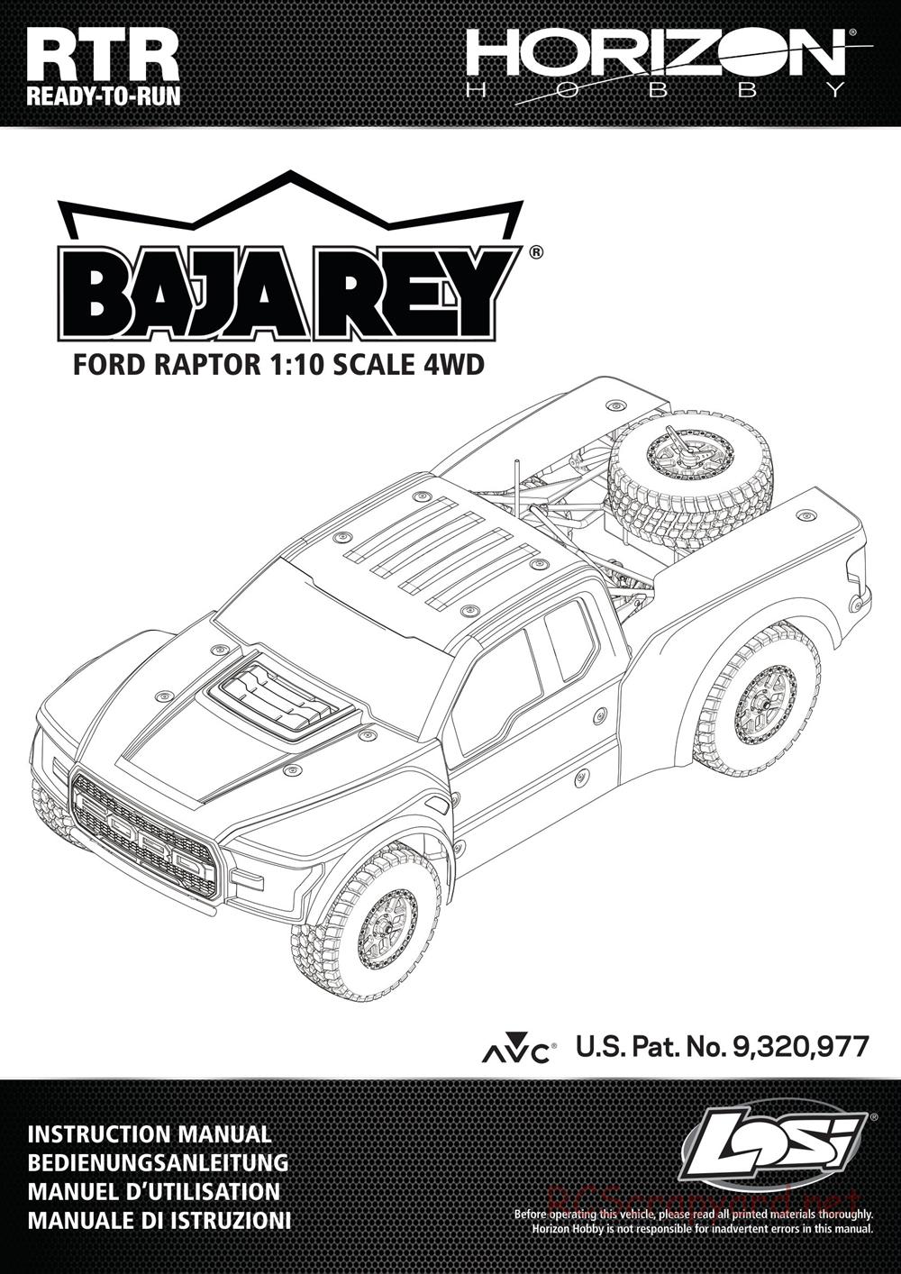 Team Losi - Baja Rey - Manual - Page 1