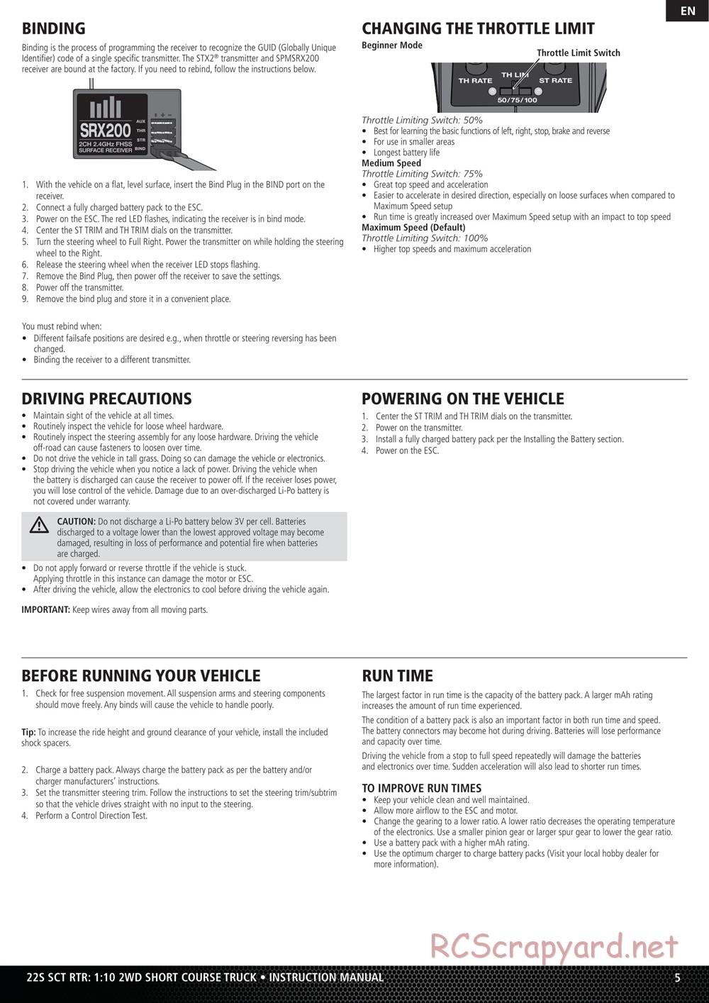 Team Losi - 22S SCT - Manual - Page 5