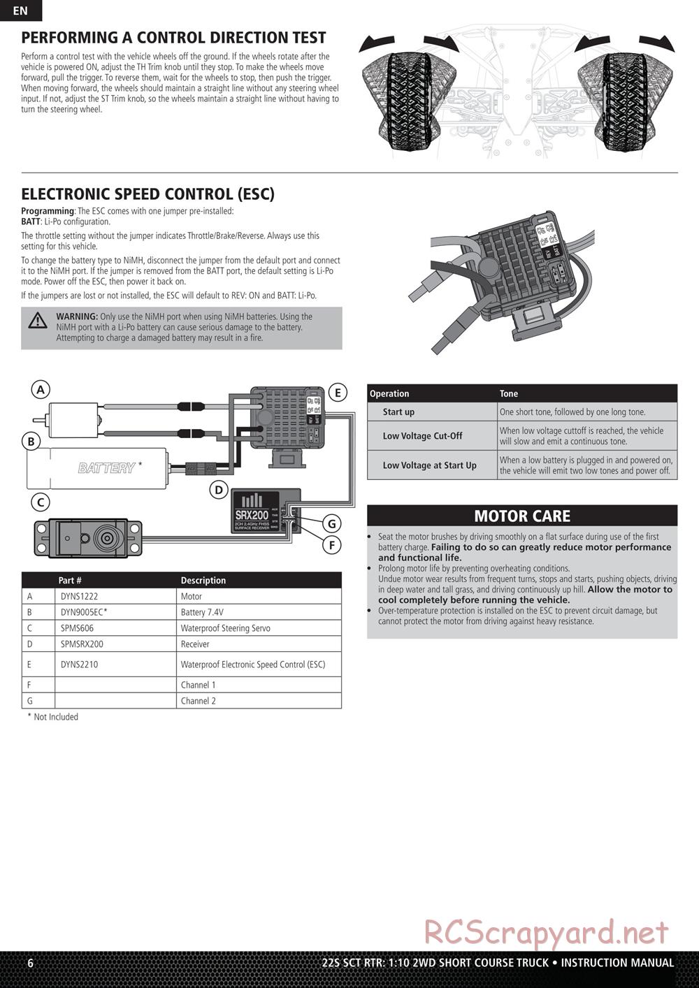 Team Losi - 22S SCT - Manual - Page 6