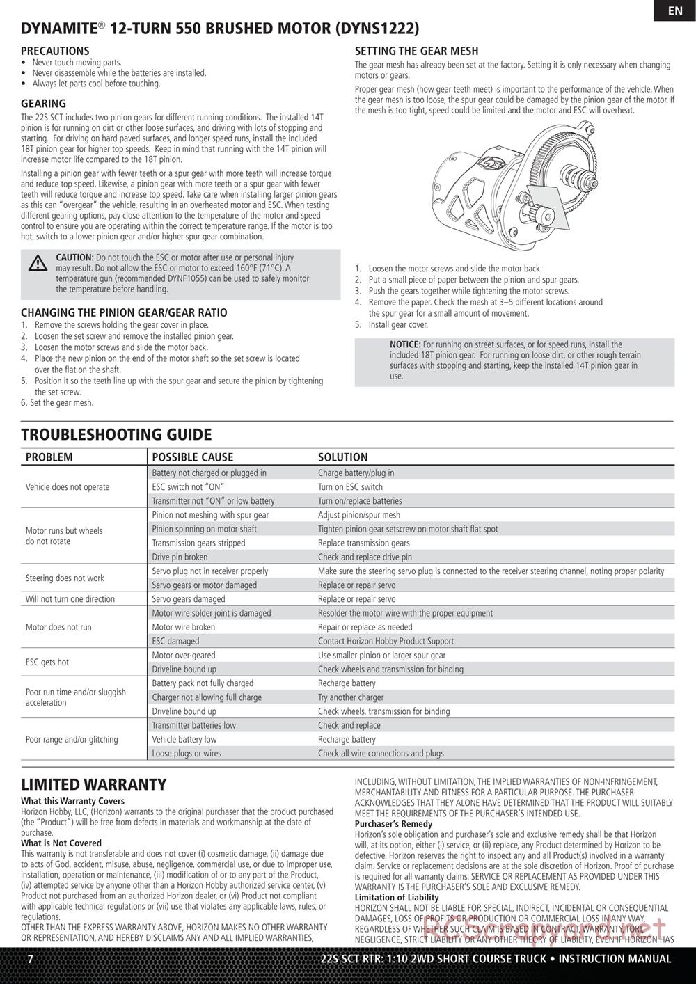 Team Losi - 22S SCT - Manual - Page 7