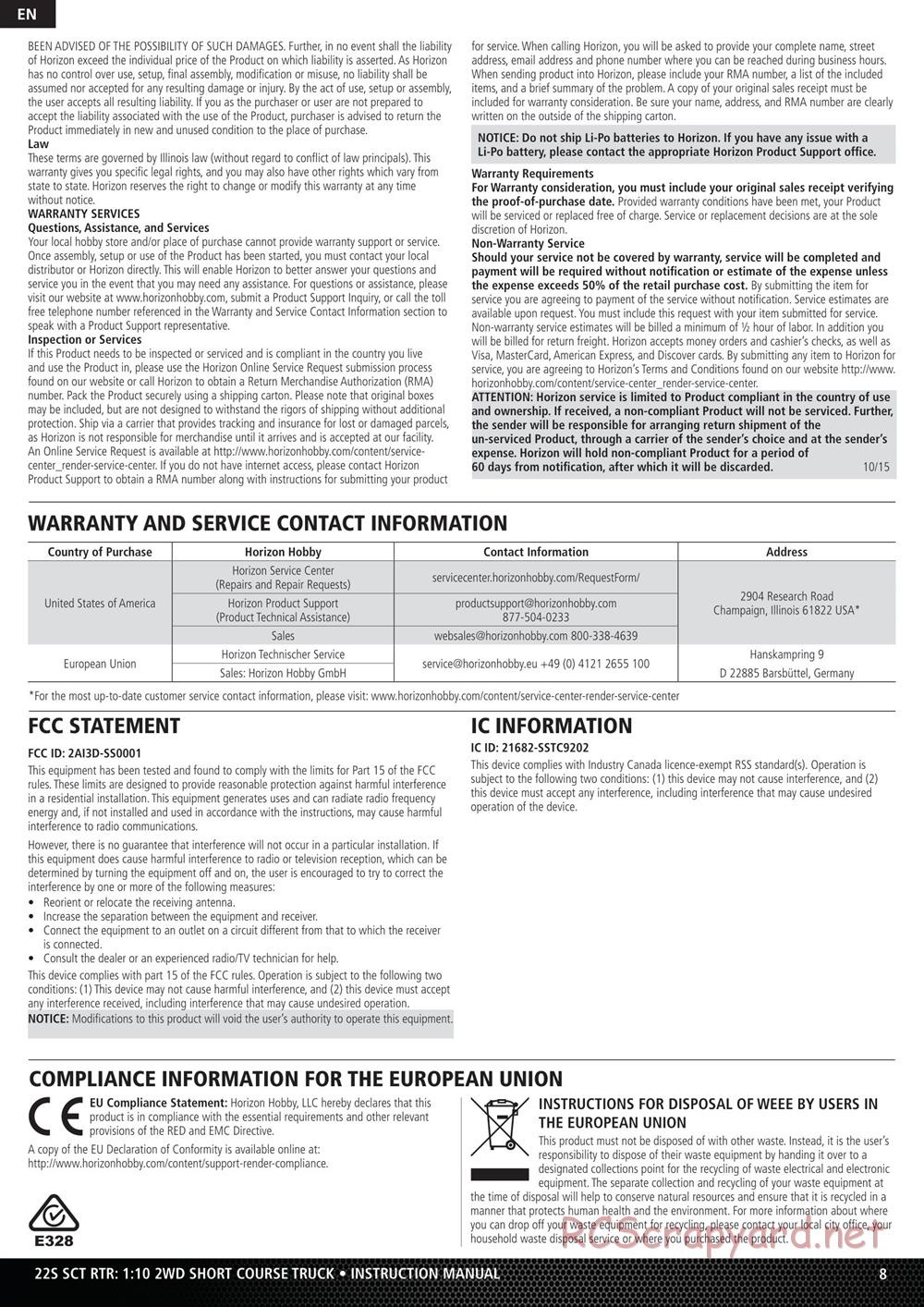 Team Losi - 22S SCT - Manual - Page 8