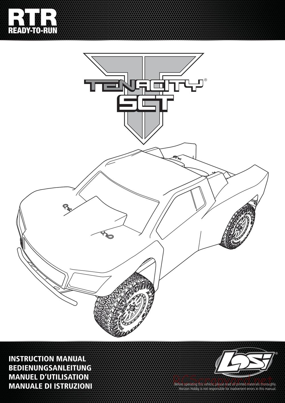 Team Losi - Tenacity-SCT - Manual - Page 1