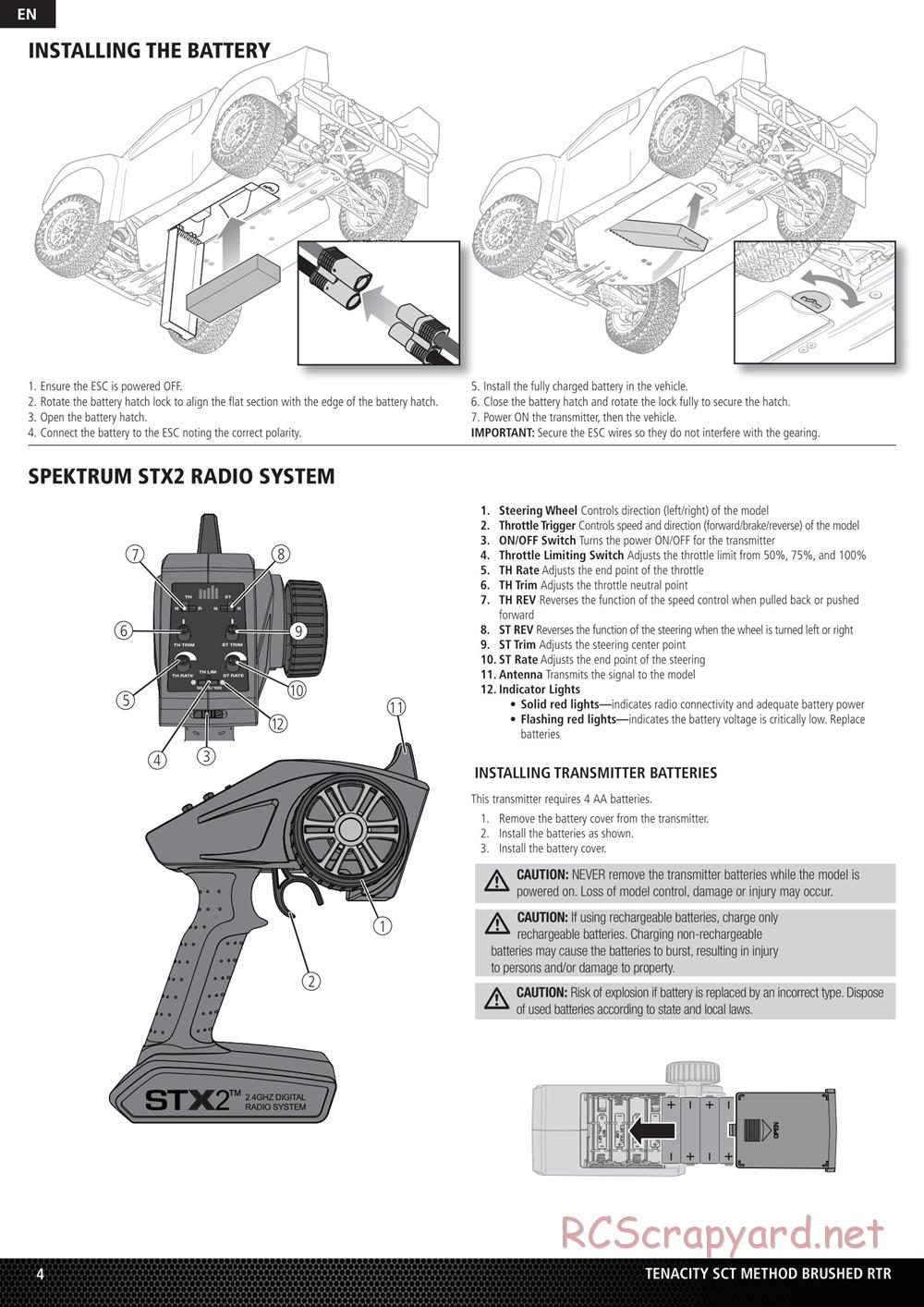 Team Losi - Tenacity-SCT - Manual - Page 4