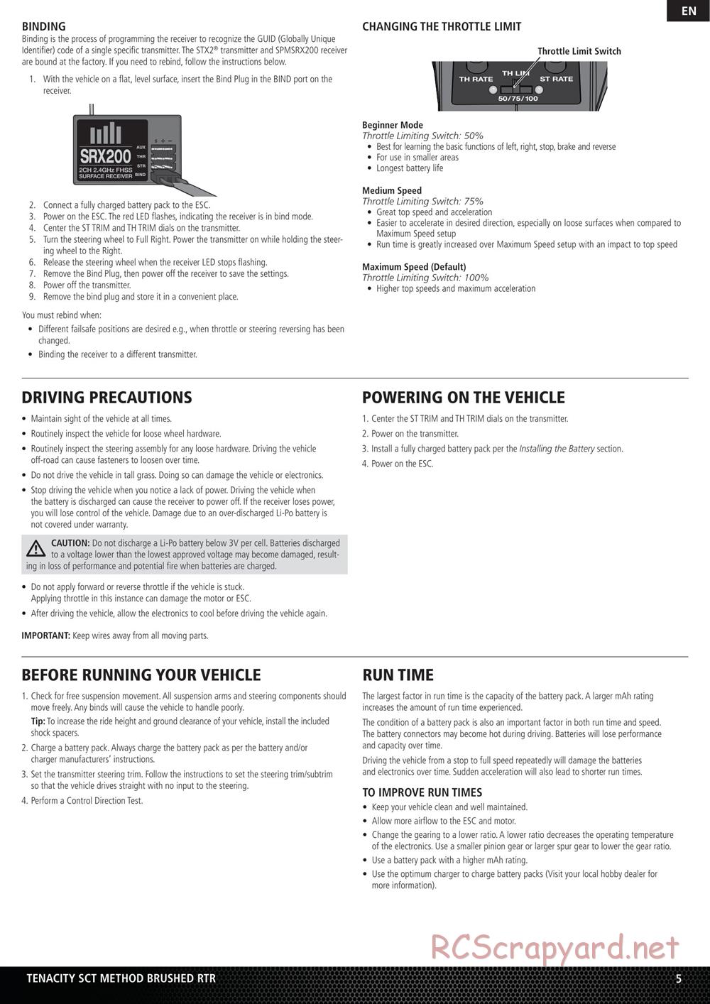 Team Losi - Tenacity-SCT - Manual - Page 5