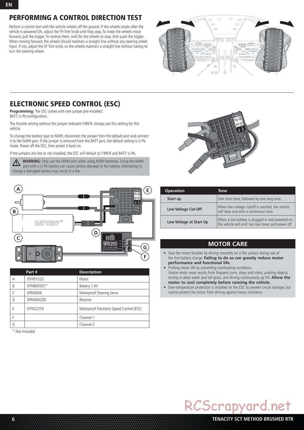 Team Losi - Tenacity-SCT - Manual - Page 6