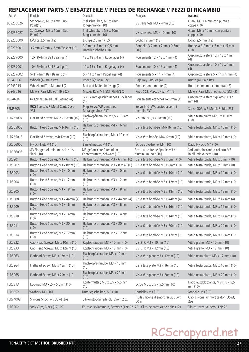 Team Losi - Tenacity-SCT - Manual - Page 10