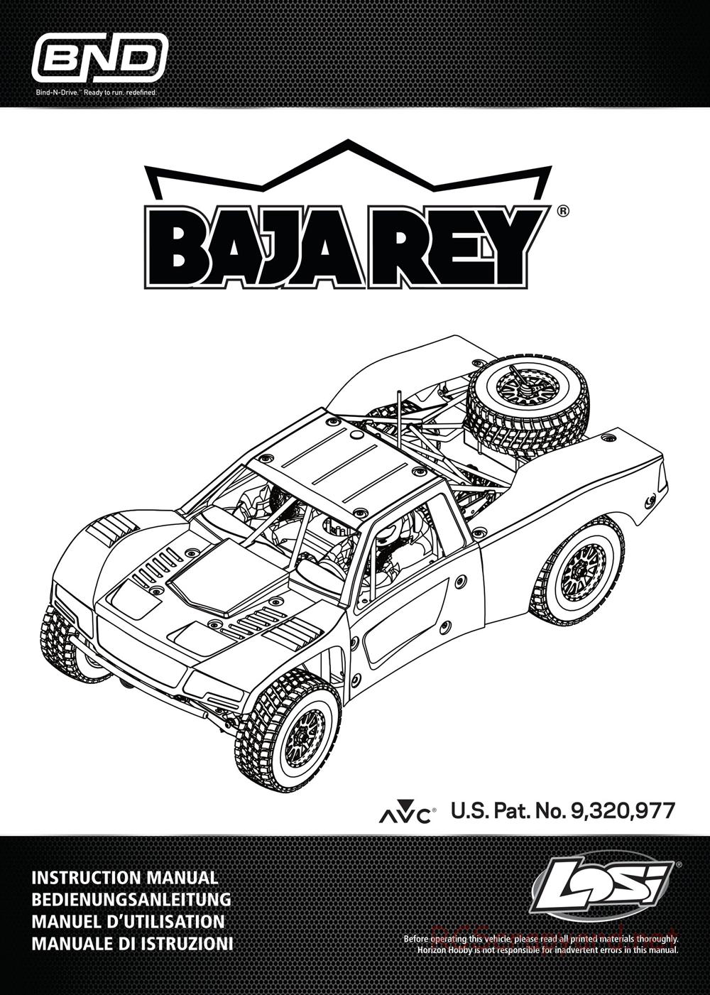 Team Losi - Baja Rey BND - Manual - Page 1