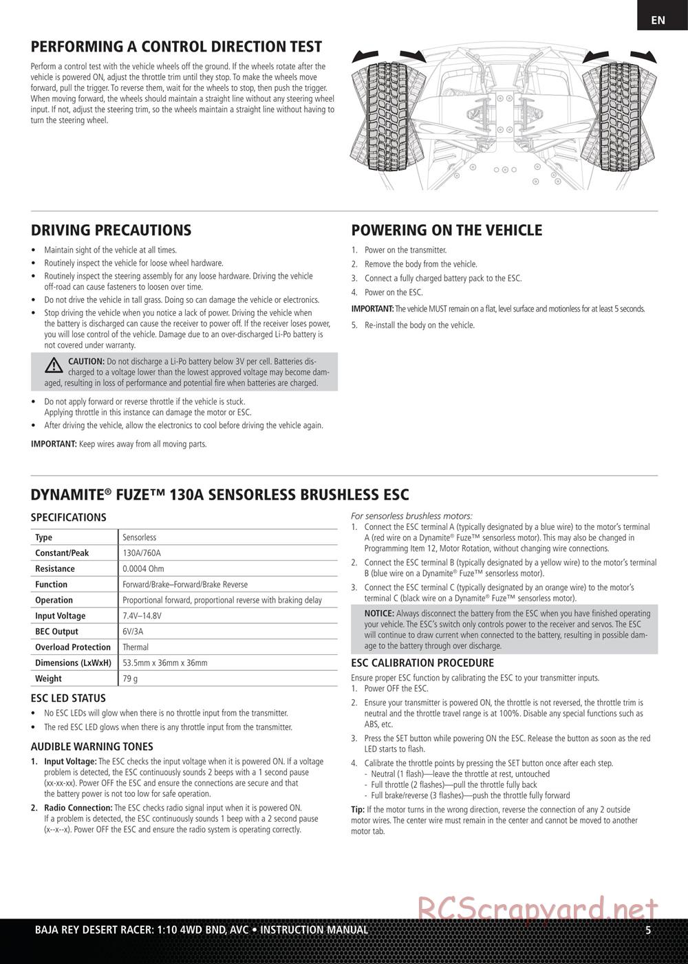 Team Losi - Baja Rey BND - Manual - Page 5