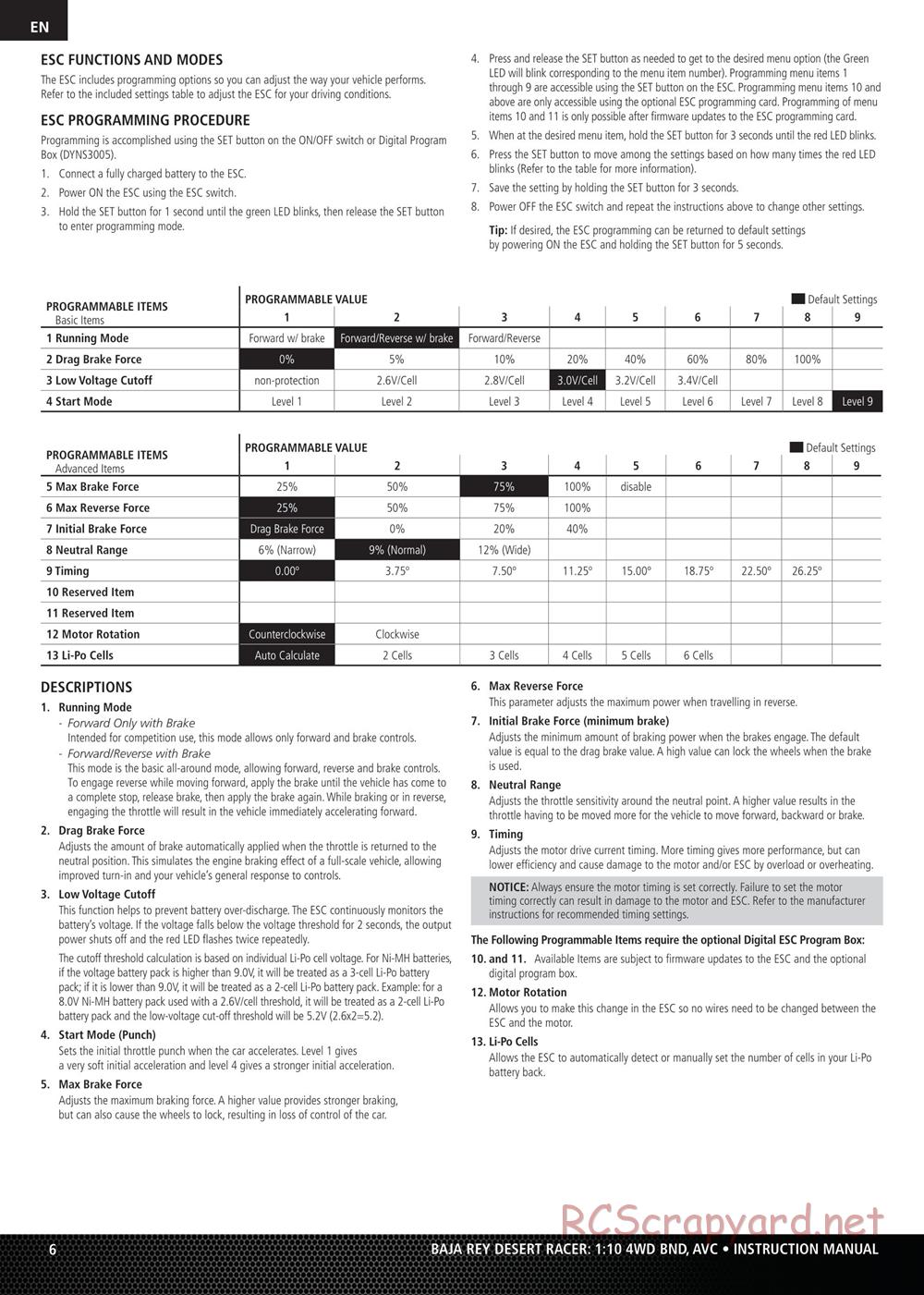 Team Losi - Baja Rey BND - Manual - Page 6