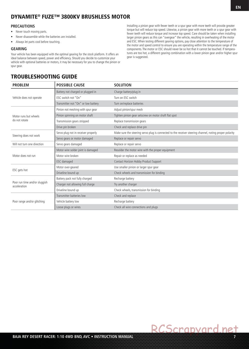 Team Losi - Baja Rey BND - Manual - Page 7