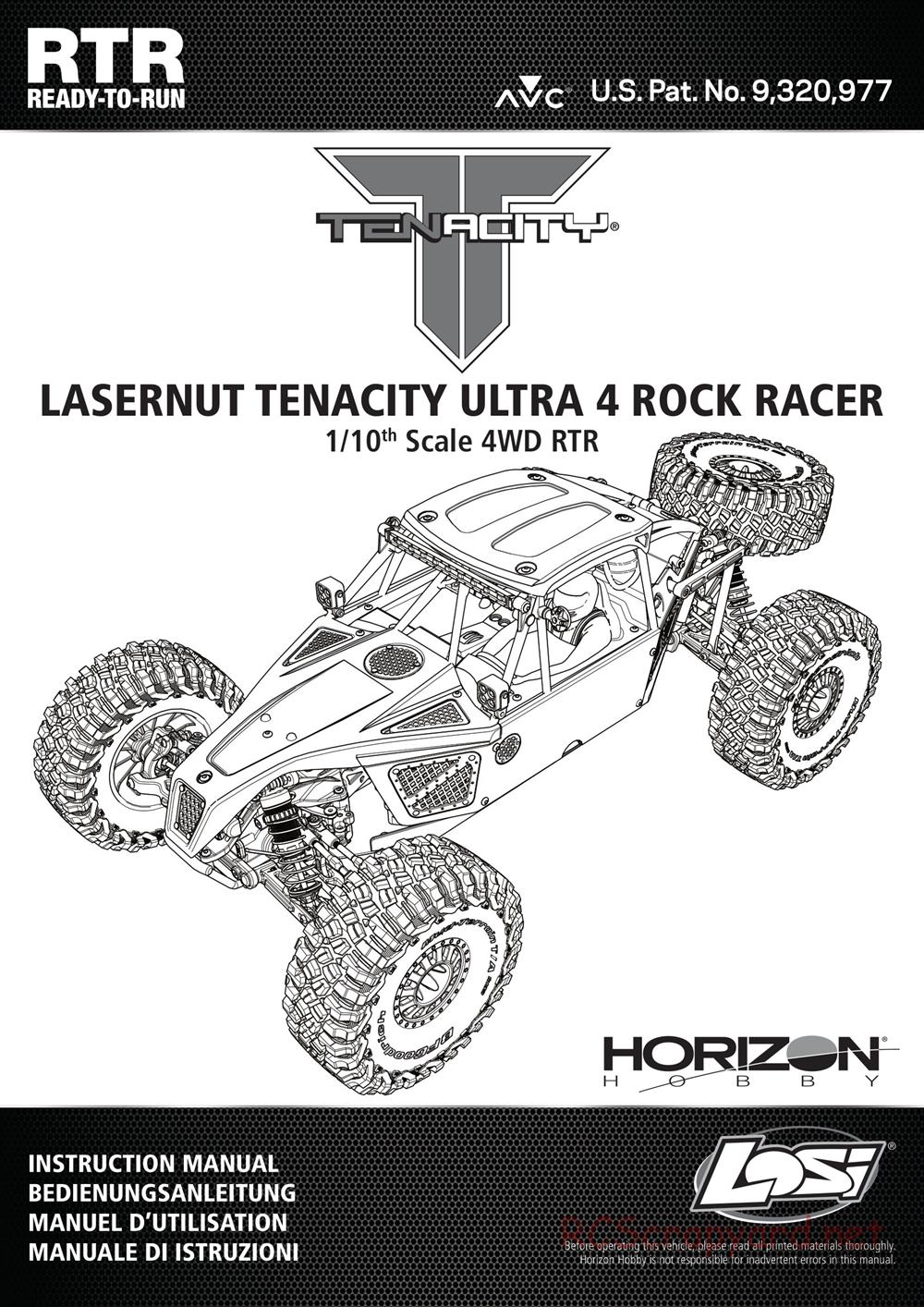 Team Losi - Lasernut U4 Rock Racer - Manual - Page 1