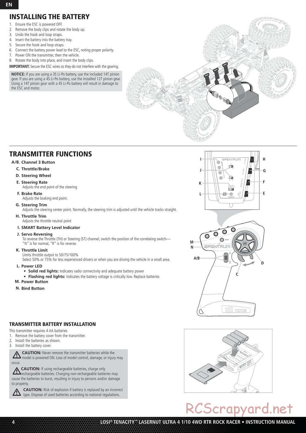 Team Losi - Lasernut U4 Rock Racer - Manual - Page 4