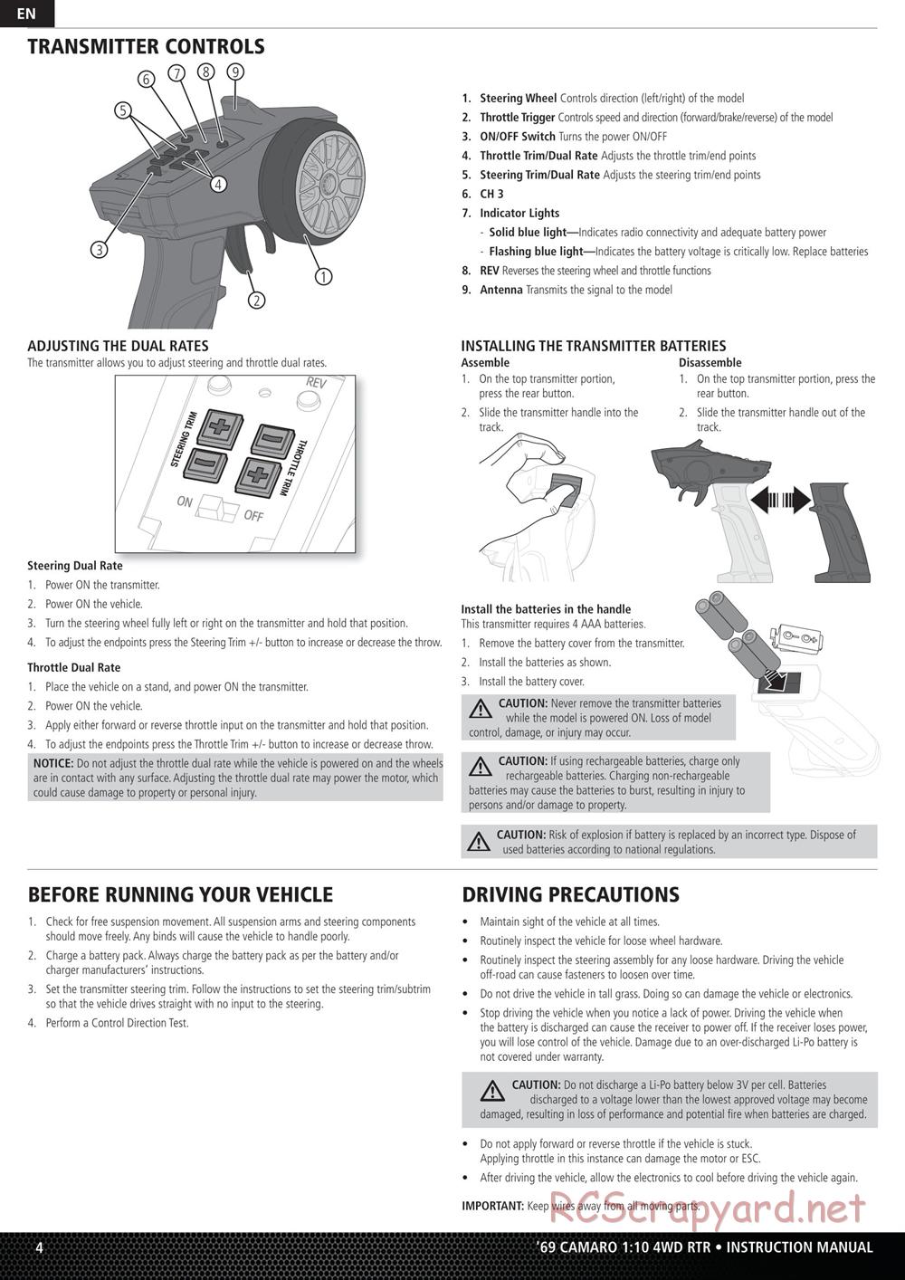 Team Losi - 1969 Chevy Camaro V100 AWD - Manual - Page 4