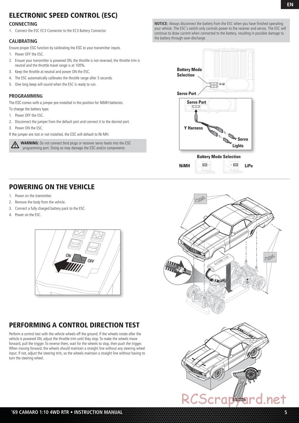 Team Losi - 1969 Chevy Camaro V100 AWD - Manual - Page 5