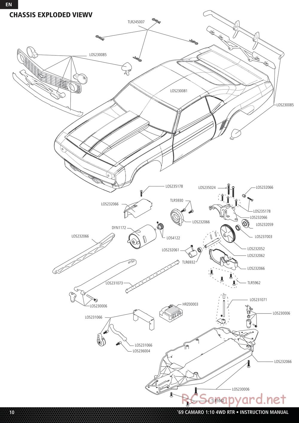 Team Losi - 1969 Chevy Camaro V100 AWD - Manual - Page 10