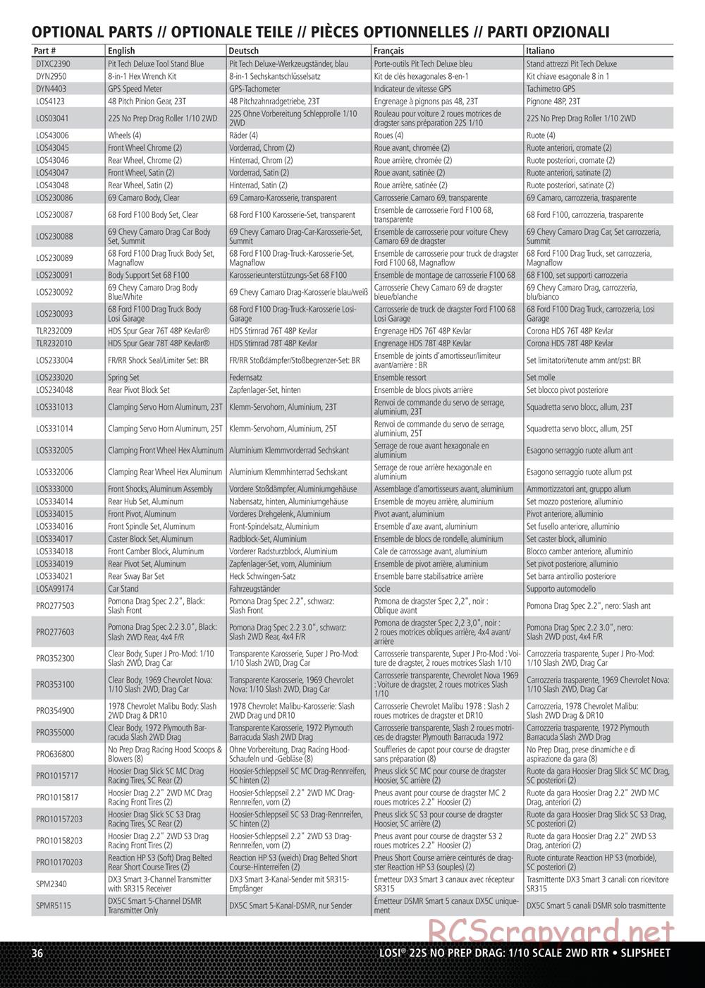 Team Losi - 22S - 69 Camaro Drag Car - Manual - Page 8