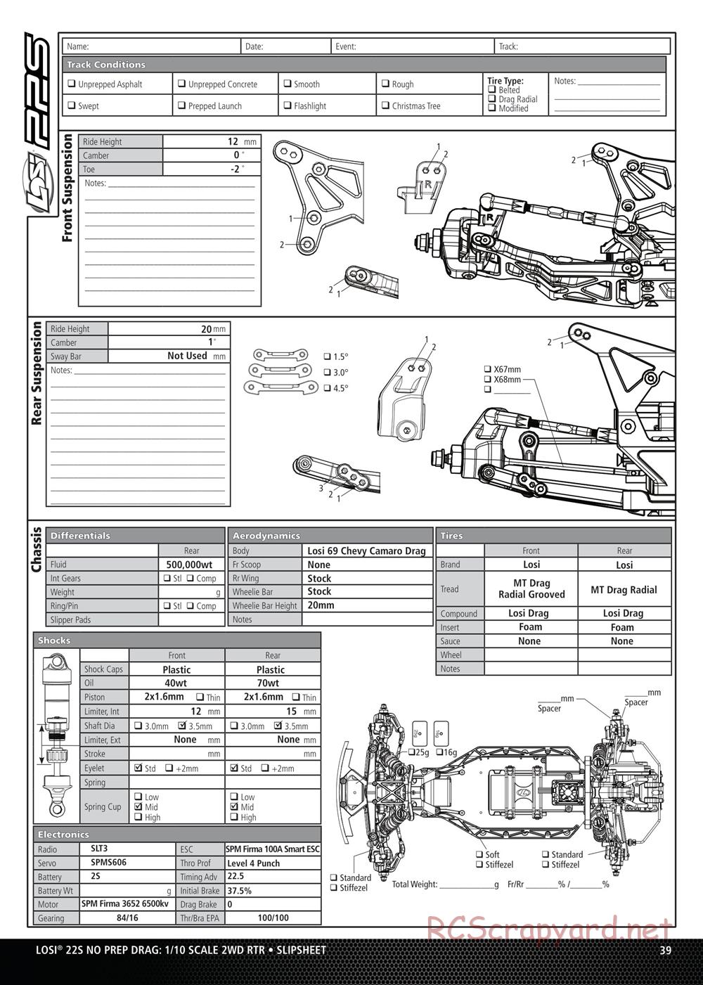 Team Losi - 22S - 69 Camaro Drag Car - Manual - Page 11