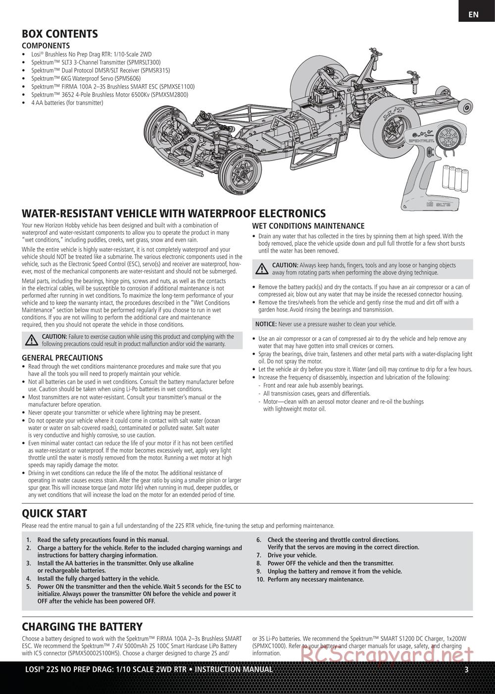 Team Losi - 22S - 69 Camaro Drag Car - Manual - Page 3