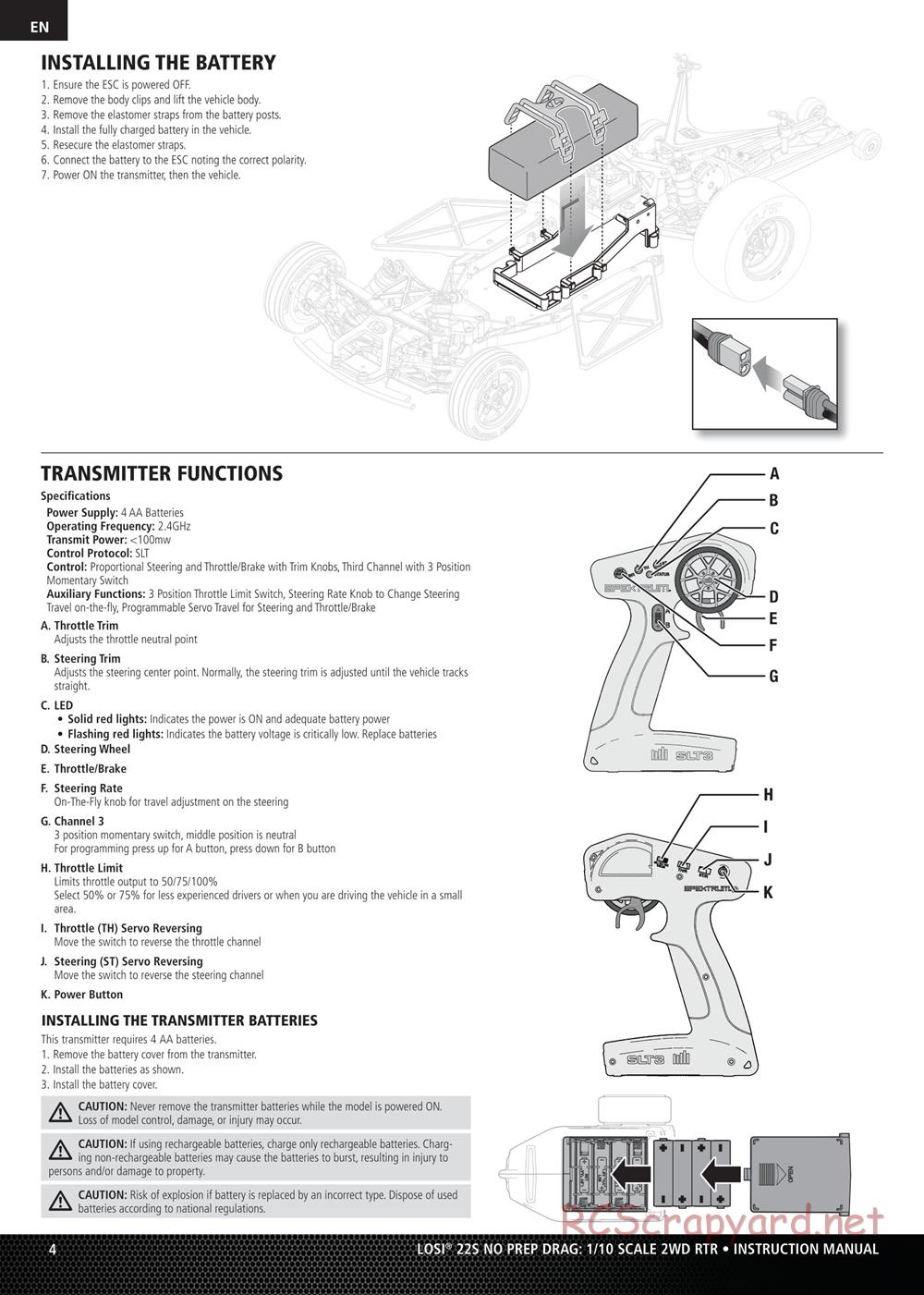 Team Losi - 22S - 69 Camaro Drag Car - Manual - Page 4