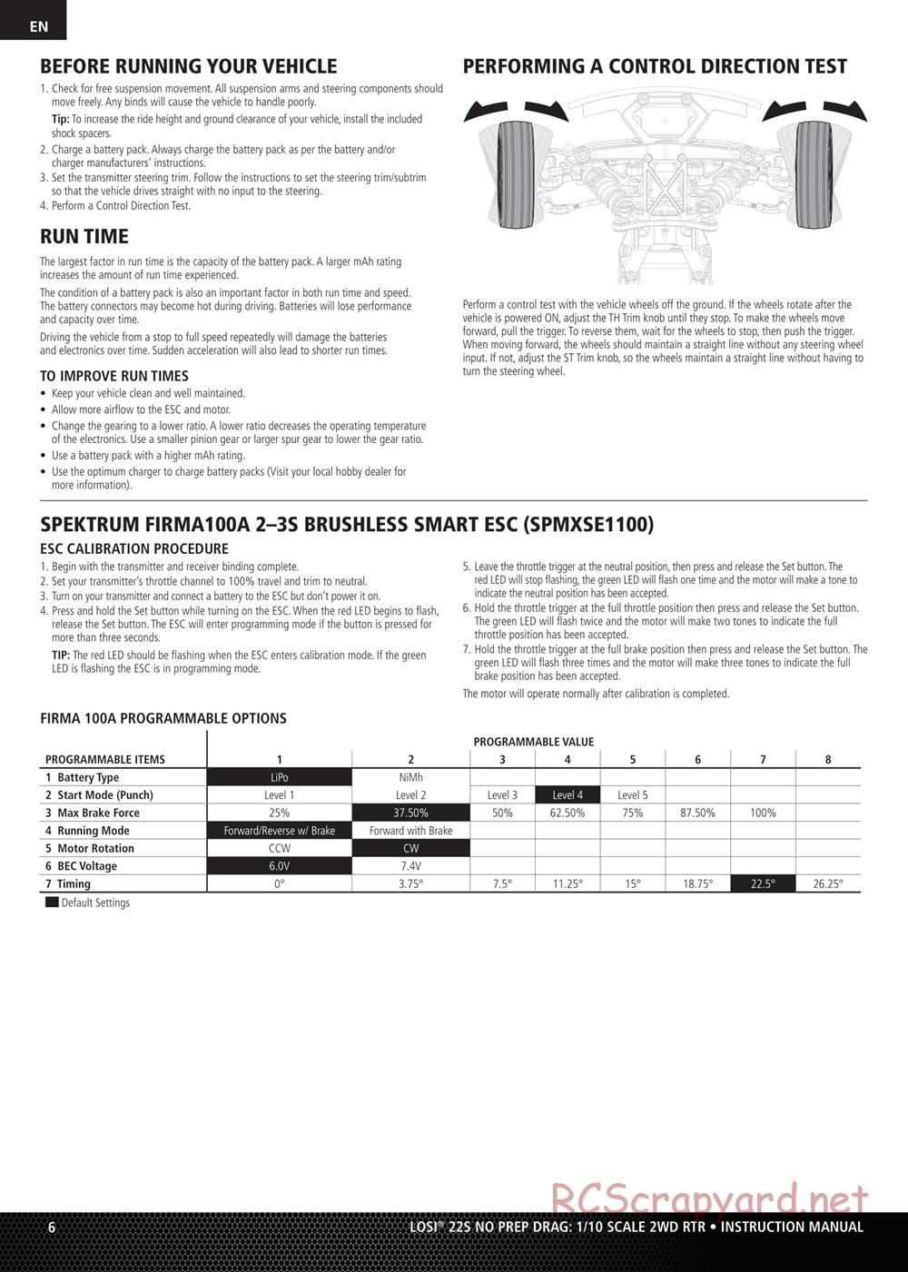 Team Losi - 22S - 69 Camaro Drag Car - Manual - Page 6