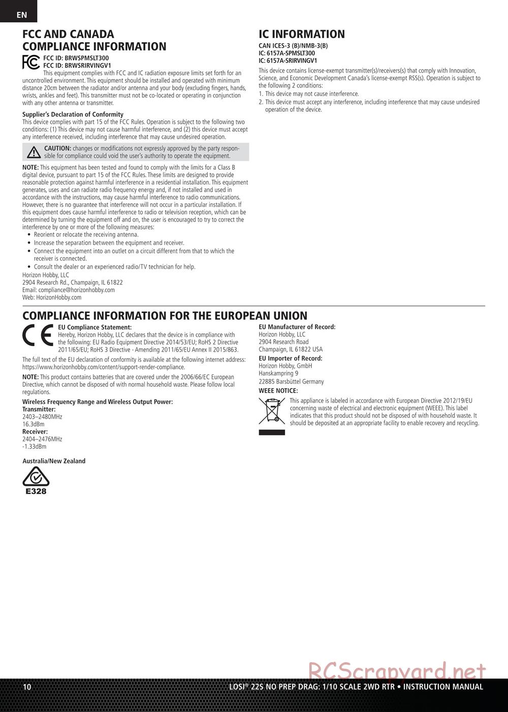 Team Losi - 22S - 69 Camaro Drag Car - Manual - Page 10