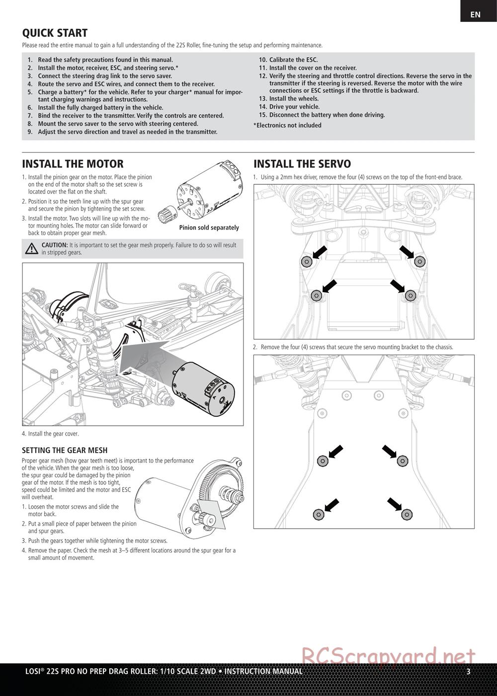 Team Losi - No Prep Drag Roller - Manual - Page 3