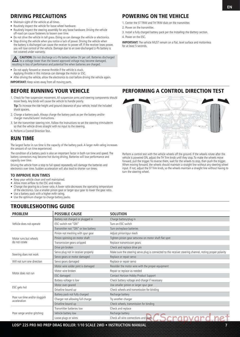 Team Losi - No Prep Drag Roller - Manual - Page 7