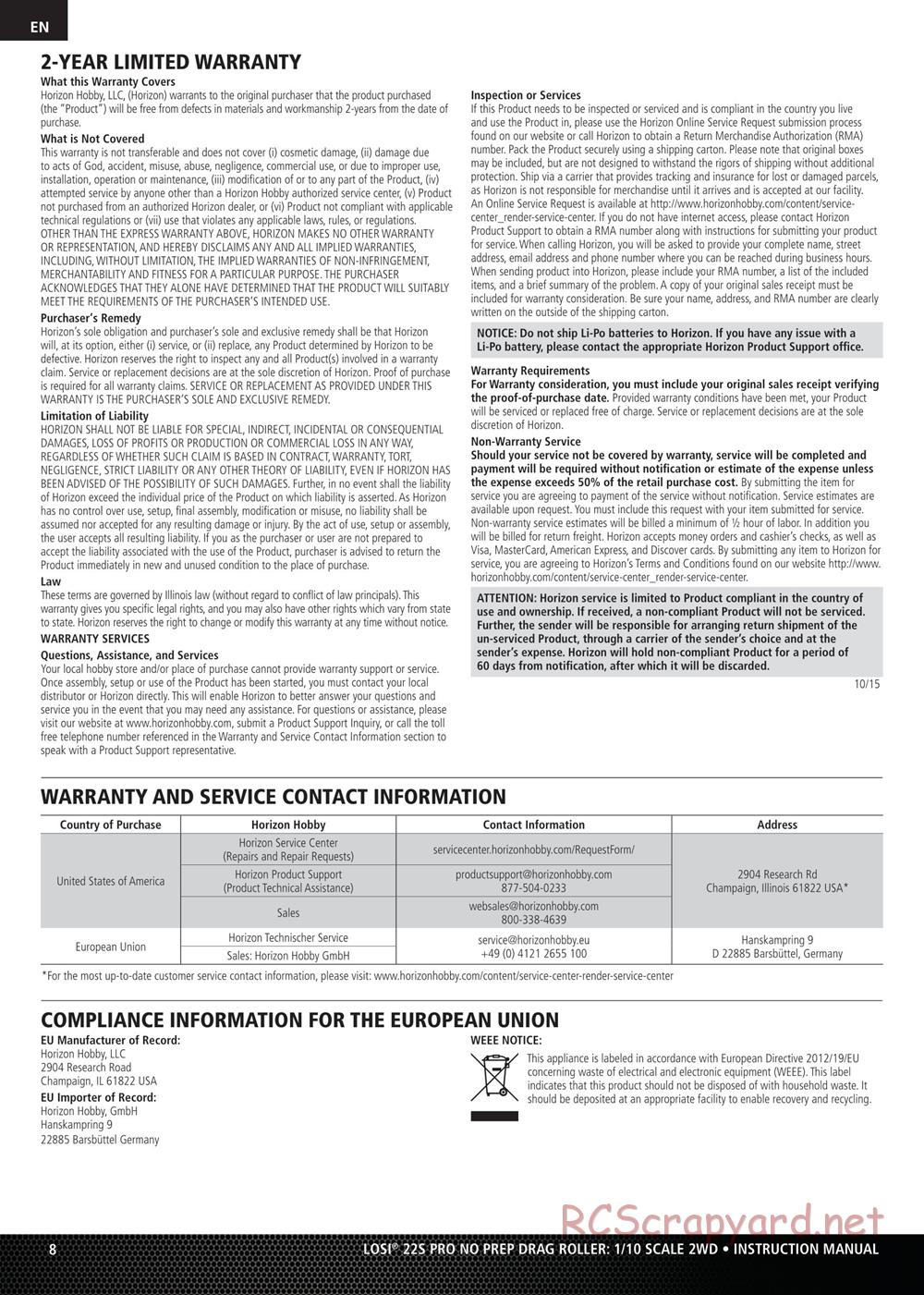 Team Losi - No Prep Drag Roller - Manual - Page 8