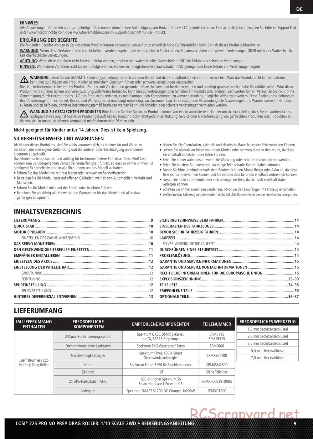 Team Losi - No Prep Drag Roller - Manual - Page 9