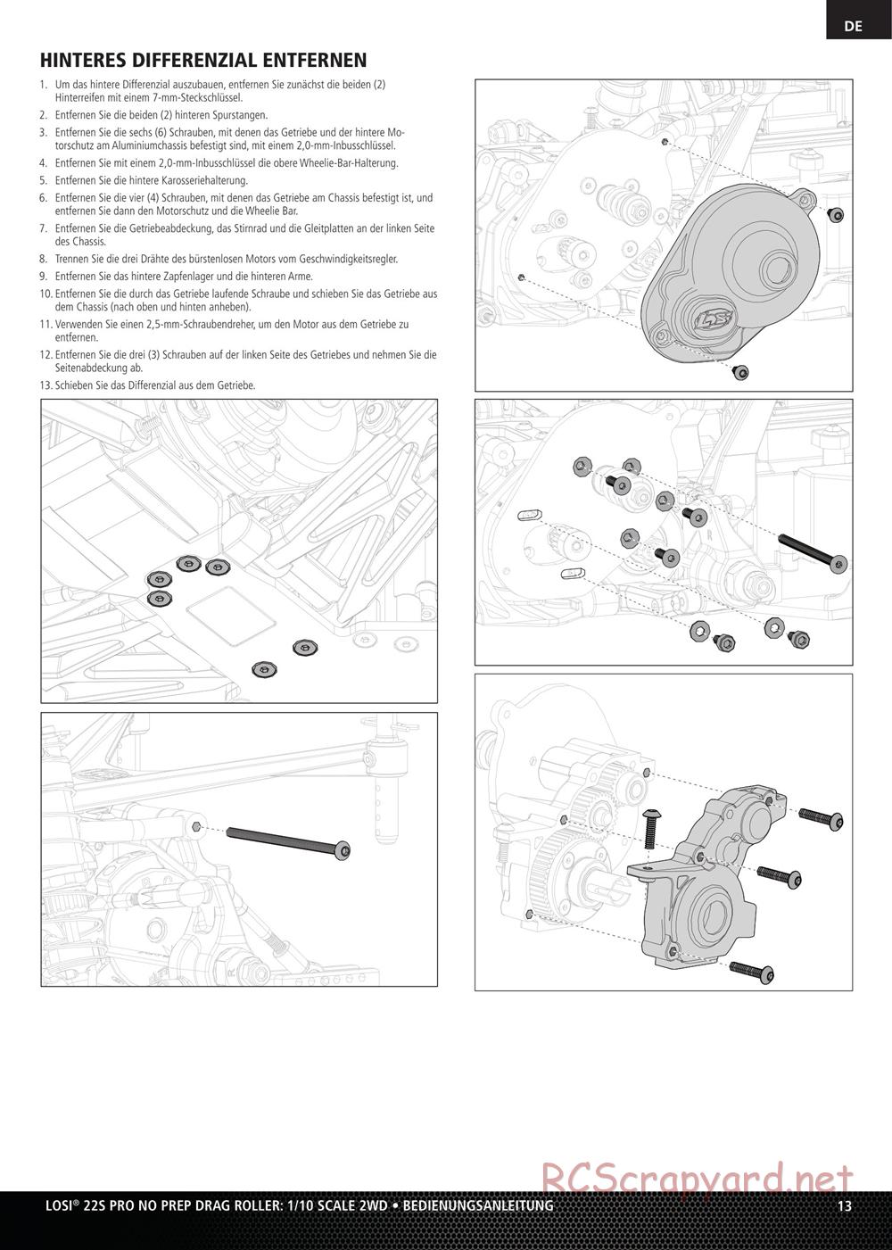 Team Losi - No Prep Drag Roller - Manual - Page 13