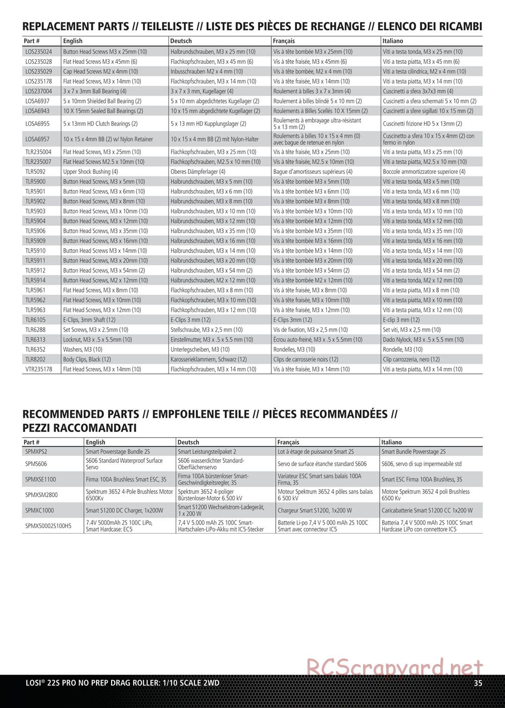 Team Losi - No Prep Drag Roller - Manual - Page 35